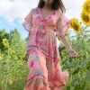 Bahamas Maxi Dress in Orange Print