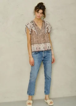 Bani Print Frill Top