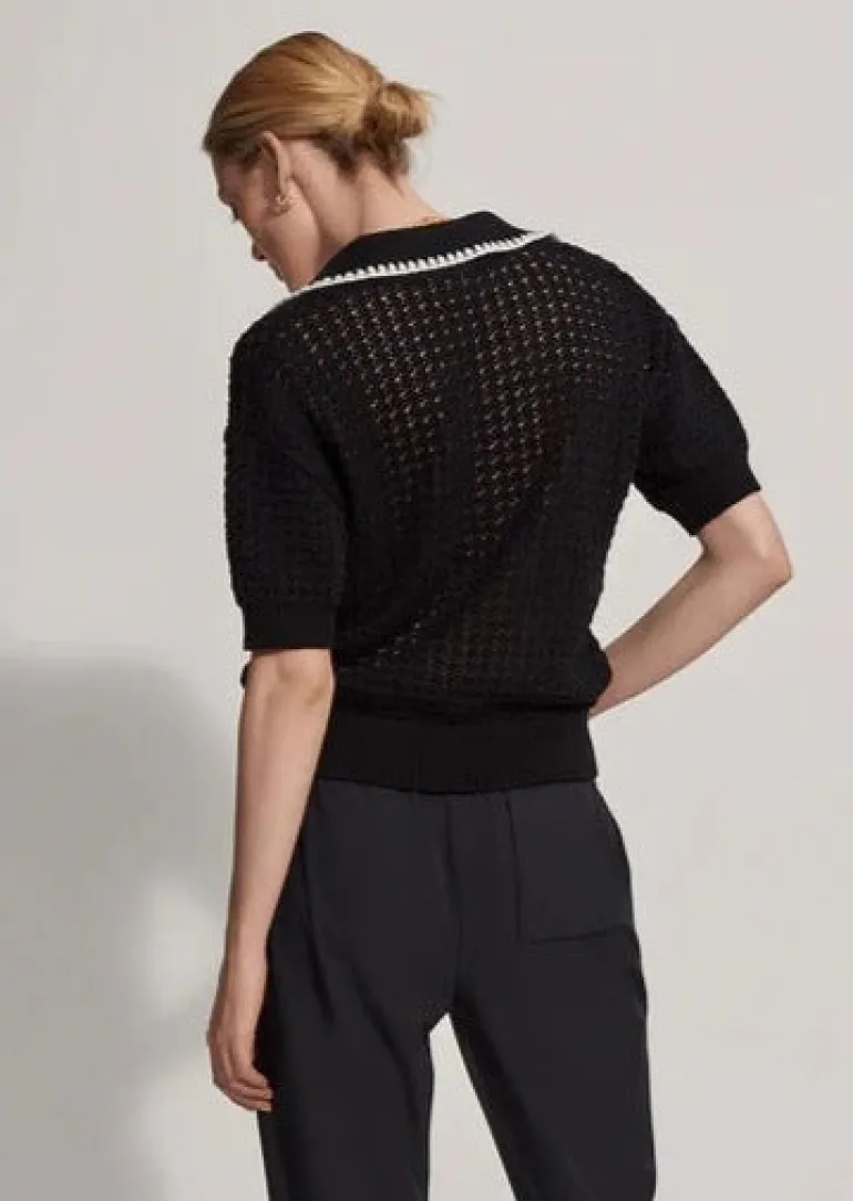 Black V Neck Polo Monte