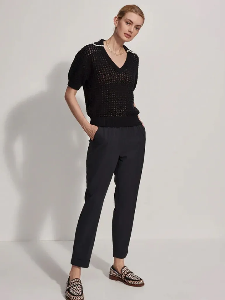 Black V Neck Polo Monte