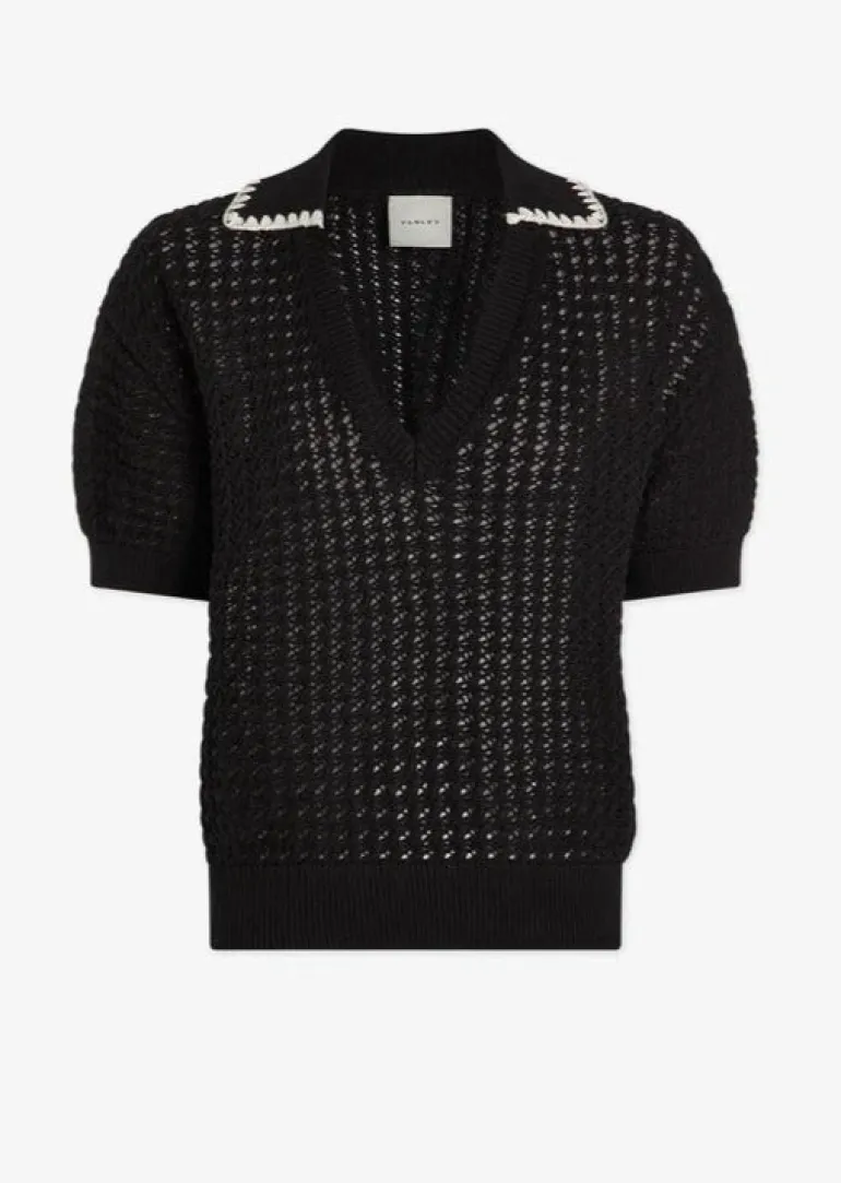 Black V Neck Polo Monte