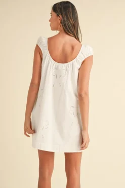 Bow Embroidery Mini Dress