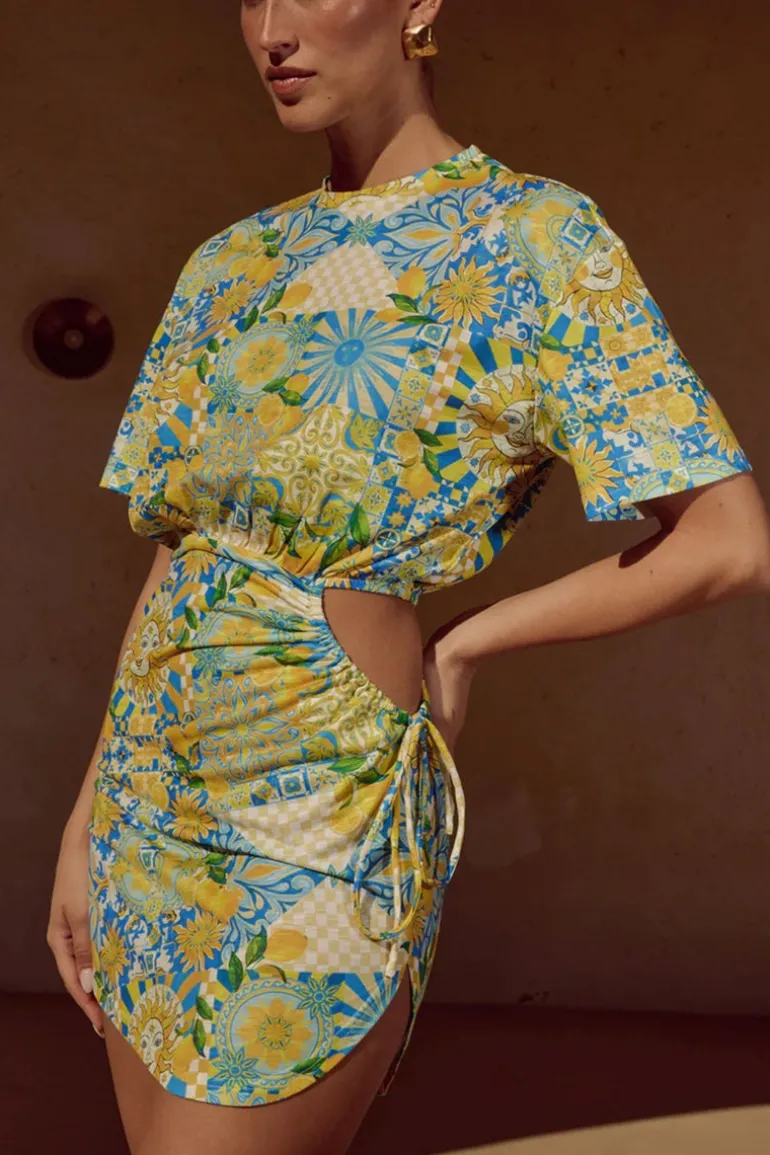 Brizzie Mini Dress in Anacapri Print