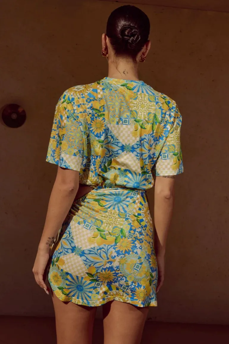 Brizzie Mini Dress in Anacapri Print