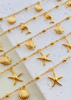 Charm anklet in gold color