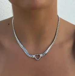 Chunky Chain Heart Necklace