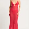 Cindy Ring Maxi Dress in Cherry Mesh