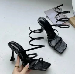 Cleo Coil Wrap Sandals