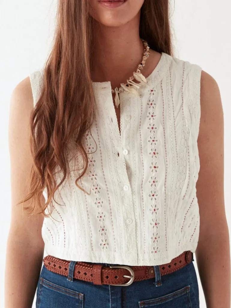 Cotton Embroidered Blouse Francesca