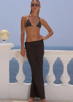 Cyprus Maxi Skirt Black Polka