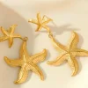 Double Starfish Pendant Earrings