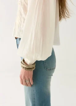 Embroidered Front Tie Blouse Ludovica
