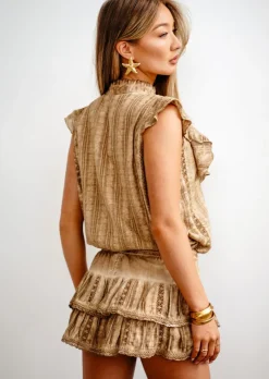 Embroidery Skort Riviera in Mocha Hand Dye