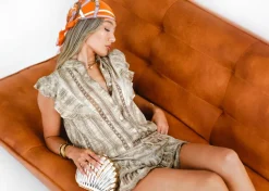 Embroidery Skort Riviera in Mocha Hand Dye