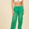 Eyelet Beach Pant in Seafoam Green