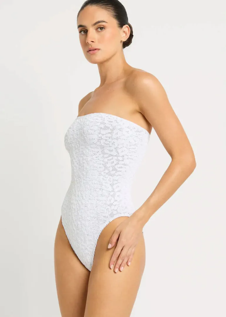 Faune One Piece in White Optic Leopard