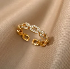 Geometric Zircona Open Ring