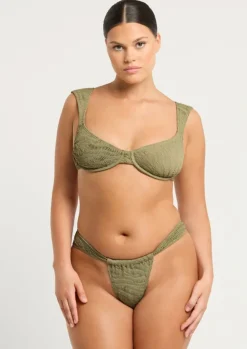 Georgia Balconette Bikini Top in Sage Tiger
