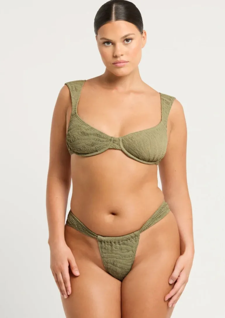 Georgia Balconette Bikini Top in Sage Tiger