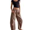 Good Luck Faded Print Barrel Jeans