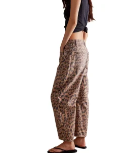 Good Luck Faded Print Barrel Jeans