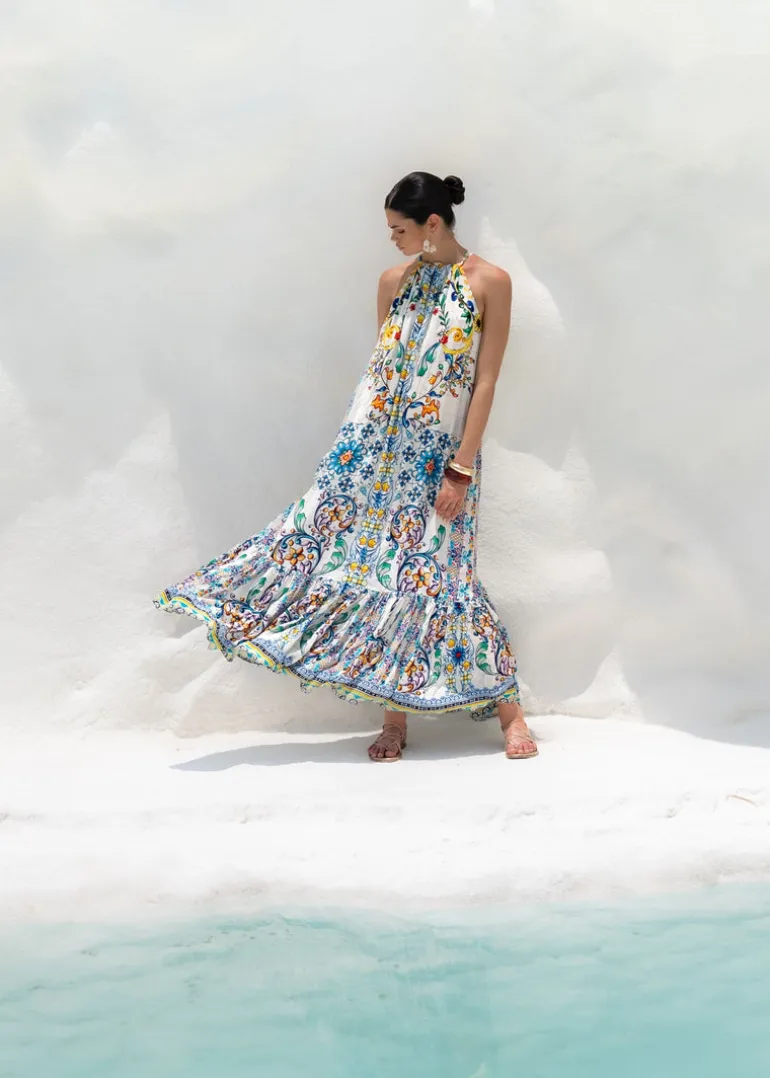 Halterneck Maxi Dress in Amalfi Print