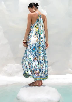 Halterneck Maxi Dress in Amalfi Print