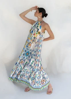 Halterneck Maxi Dress in Amalfi Print