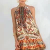 Halterneck Mini Dress in Animal Print