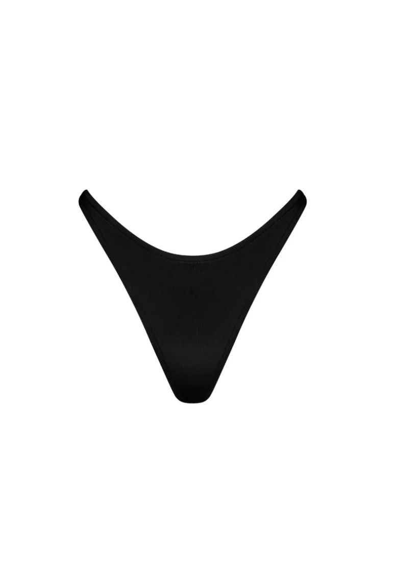 High Cut Leg Maui Bikini Bottom Black