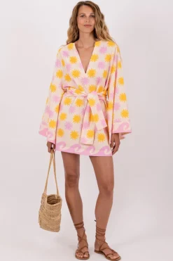 Kimono Dress Cady in Praia Print