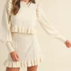 Knit Top and Skirt Set Lucia in Cream
