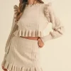 Knit Top and Skirt Set Lucia in Taupe