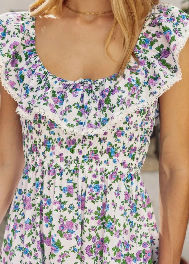 Lavender Ditsy Susie Dress
