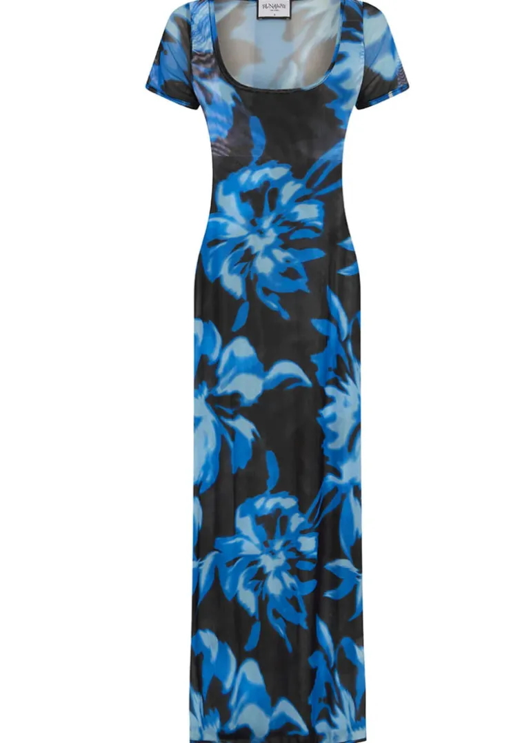 Laylah Mesh Midi Dress Agave Blue