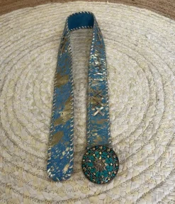 Leather Belt Twain with Buckle