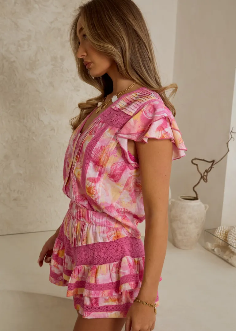 Linen Print Shorts Flavia