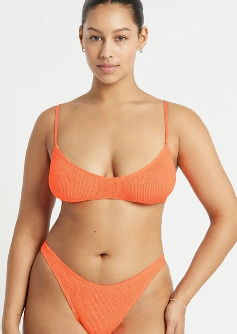 Lissio Crop Bikini Top in Neon Orange
