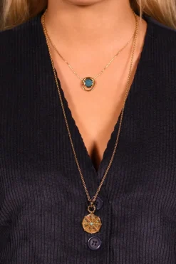 Long Necklace with Medallion Pendant