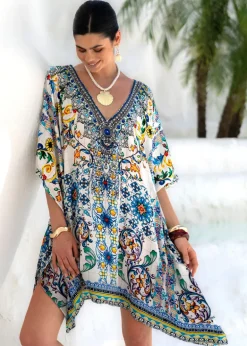 Mini Kaftan Dress in Amalfi Print