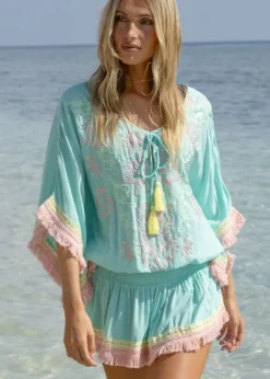 Mini Kaftan Sejla in Aqua