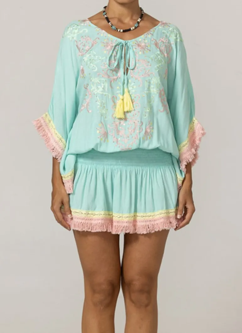 Mini Kaftan Sejla in Aqua