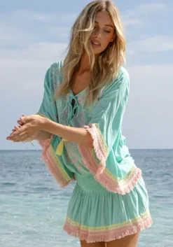 Mini Kaftan Sejla in Aqua