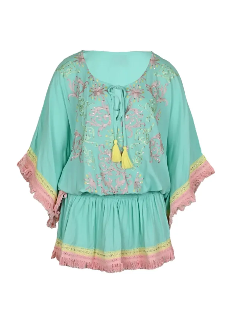 Mini Kaftan Sejla in Aqua
