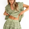 Mini Skirt Antibes in Olive Hand Dye