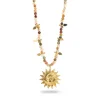 Multi Stone Bead Sun Necklace