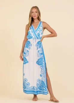 Mykonos Border Print Maxi Dress