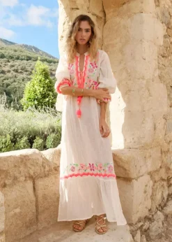 Neon Embroidered Kaftan Java
