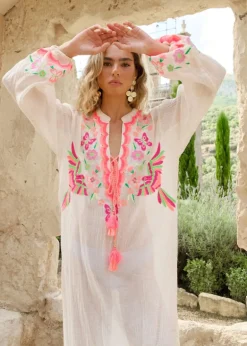 Neon Embroidered Kaftan Java