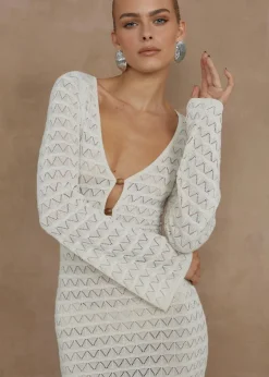 Nya Knit Midi Dress in Ivory